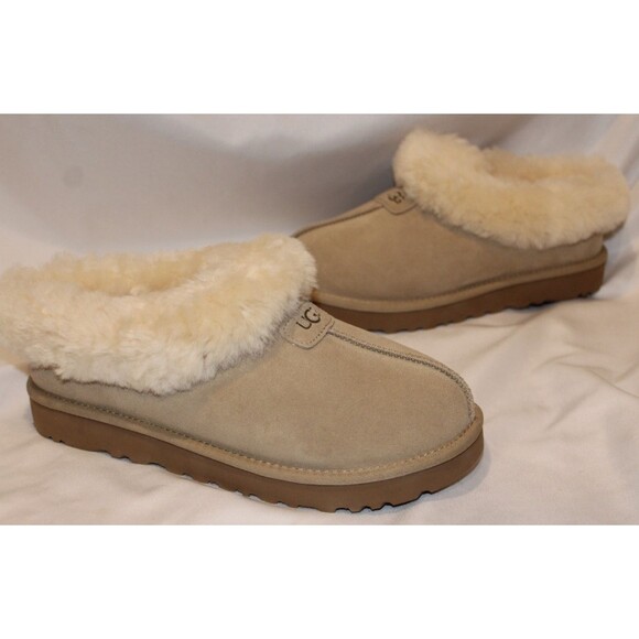 NIB UGG WOMEN'S TAZZETTE SUEDE SHEARLING SLIP ON SLIPPERS MSC‎ TAN NIB - Picture 2 of 8
